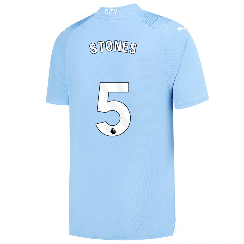 Niño Camiseta John Stones #5 Azul Claro 1ª Equipación 2023/24 La Camisa Chile