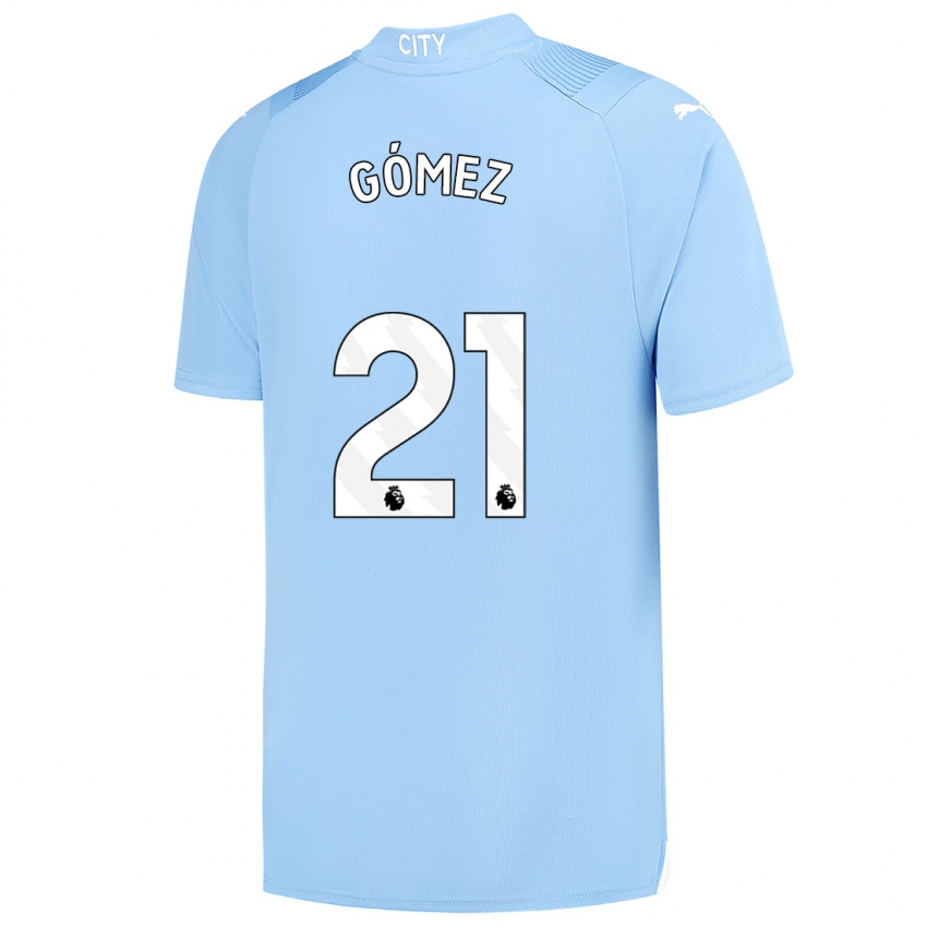 Niño Camiseta Sergio Gómez #21 Azul Claro 1ª Equipación 2023/24 La Camisa Chile