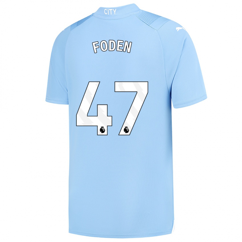 Niño Camiseta Phil Foden #47 Azul Claro 1ª Equipación 2023/24 La Camisa Chile