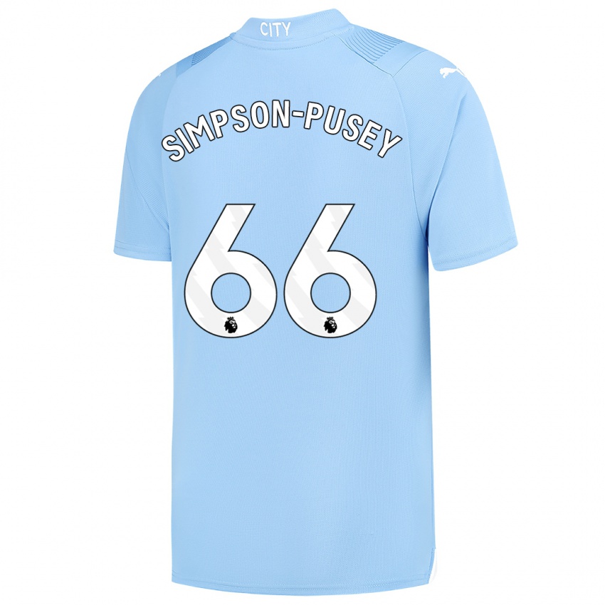 Niño Camiseta Jahmai Simpson-Pusey #66 Azul Claro 1ª Equipación 2023/24 La Camisa Chile