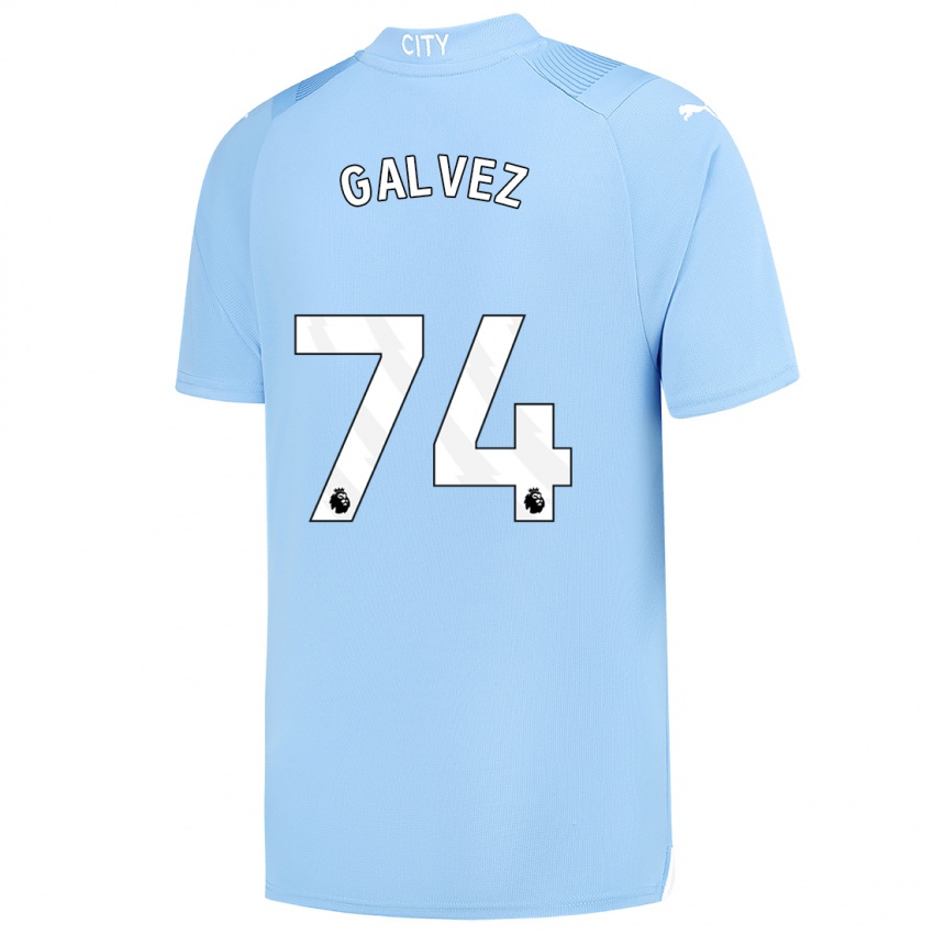 Niño Camiseta Tomas Galvez #74 Azul Claro 1ª Equipación 2023/24 La Camisa Chile
