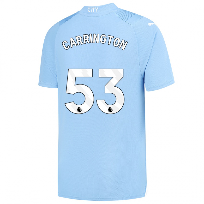 Niño Camiseta Ezra Carrington #53 Azul Claro 1ª Equipación 2023/24 La Camisa Chile