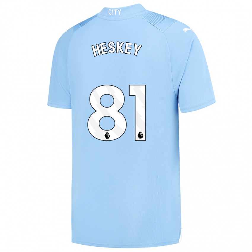 Niño Camiseta Jaden Heskey #81 Azul Claro 1ª Equipación 2023/24 La Camisa Chile