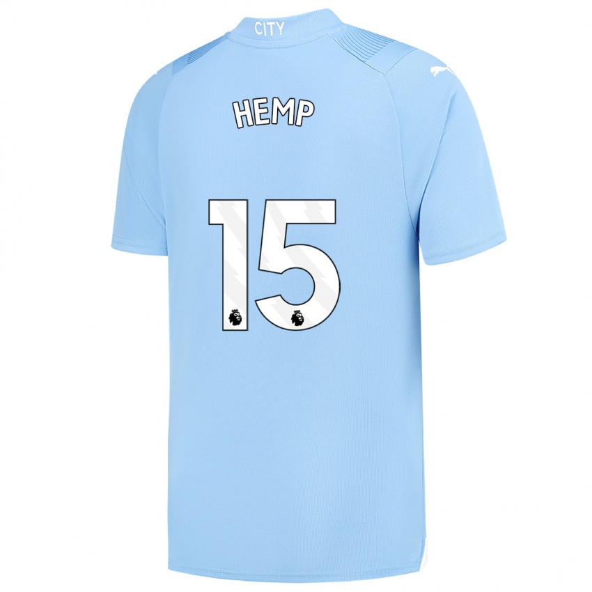 Niño Camiseta Lauren Hemp #15 Azul Claro 1ª Equipación 2023/24 La Camisa Chile