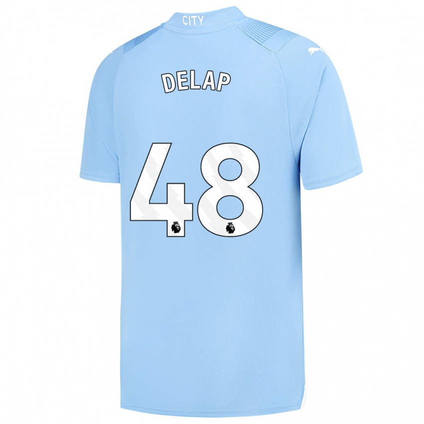 Niño Camiseta Liam Delap #48 Azul Claro 1ª Equipación 2023/24 La Camisa Chile