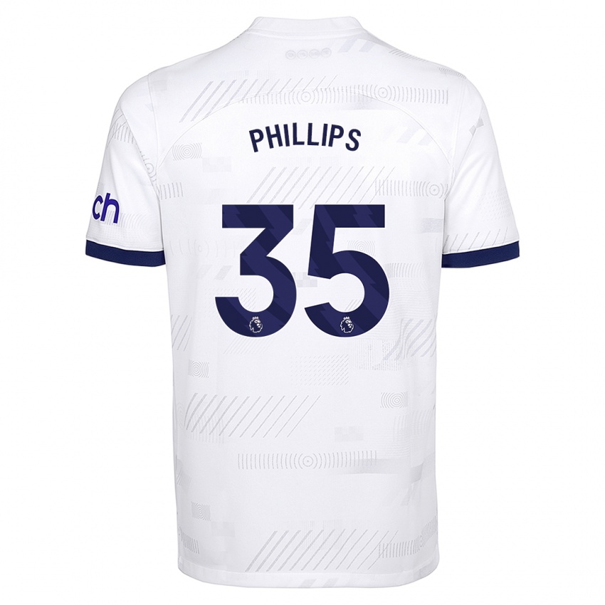 Niño Camiseta Ashley Phillips #35 Blanco 1ª Equipación 2023/24 La Camisa Chile