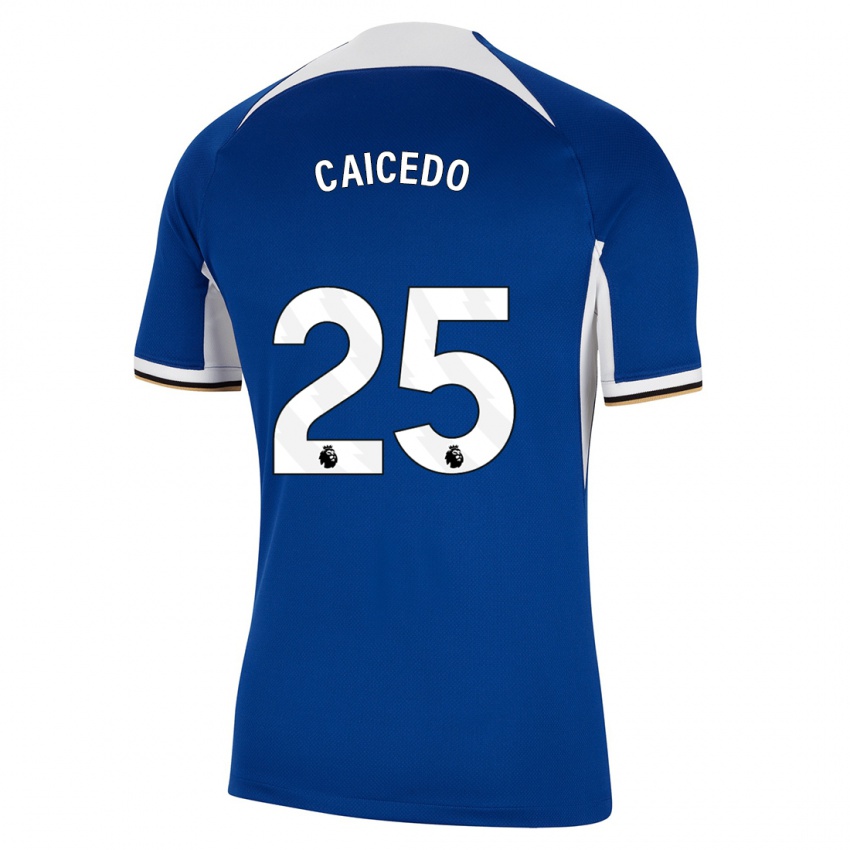 Niño Camiseta Moisés Caicedo #25 Azul 1ª Equipación 2023/24 La Camisa Chile