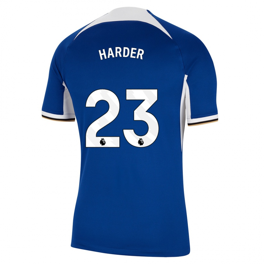 Niño Camiseta Pernille Harder #23 Azul 1ª Equipación 2023/24 La Camisa Chile