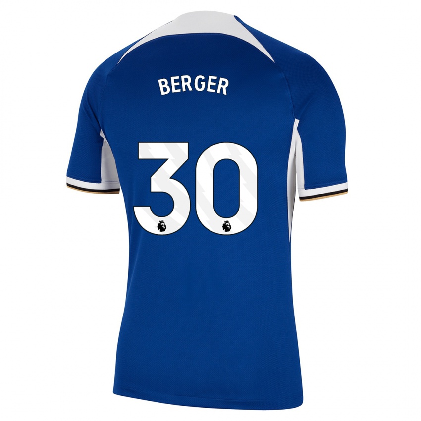 Niño Camiseta Ann-Katrin Berger #30 Azul 1ª Equipación 2023/24 La Camisa Chile