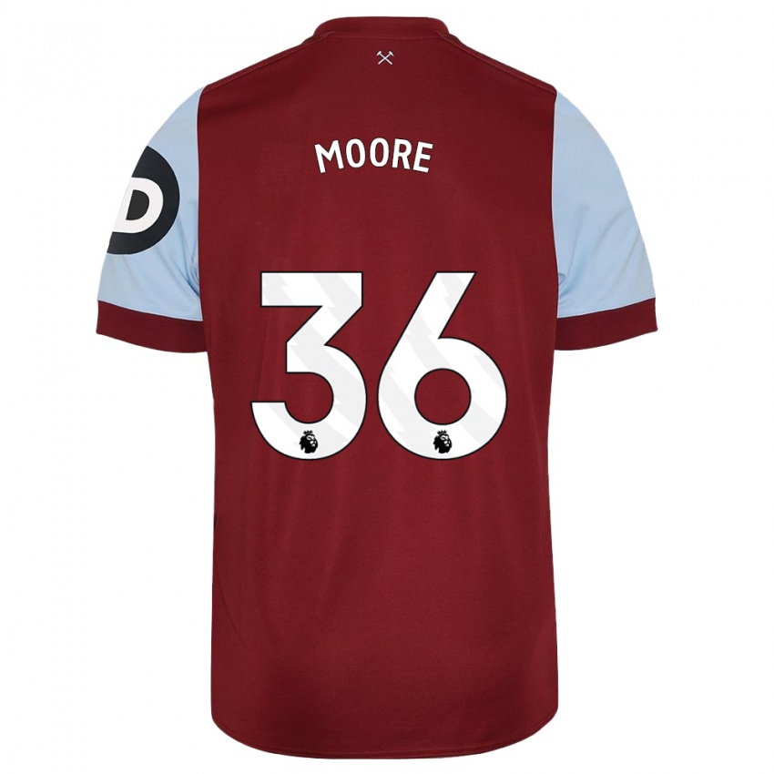 Niño Camiseta Sean Moore #36 Granate 1ª Equipación 2023/24 La Camisa Chile