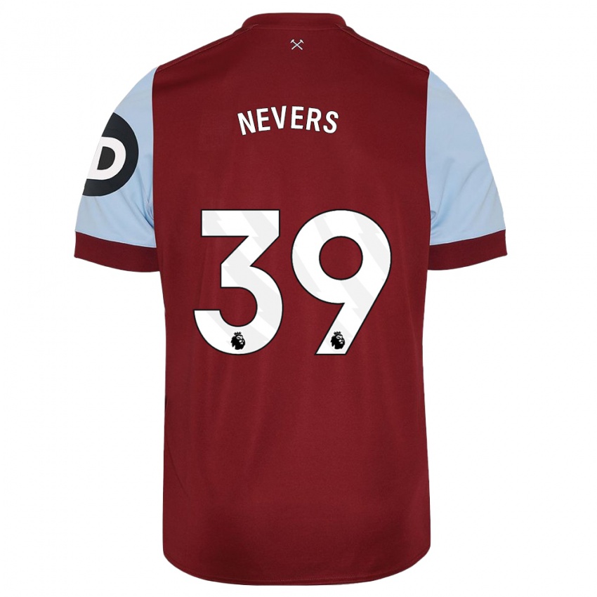 Niño Camiseta Thierry Nevers #39 Granate 1ª Equipación 2023/24 La Camisa Chile