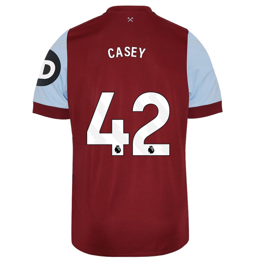 Niño Camiseta Kaelan Casey #42 Granate 1ª Equipación 2023/24 La Camisa Chile