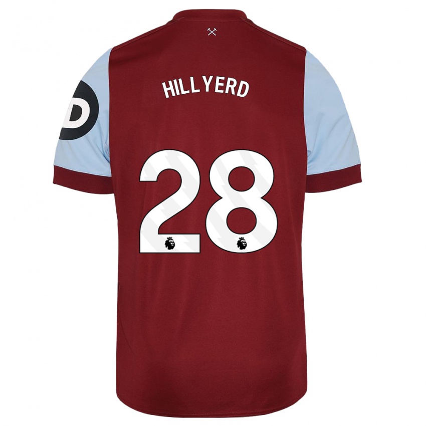 Niño Camiseta Sophie Hillyerd #28 Granate 1ª Equipación 2023/24 La Camisa Chile