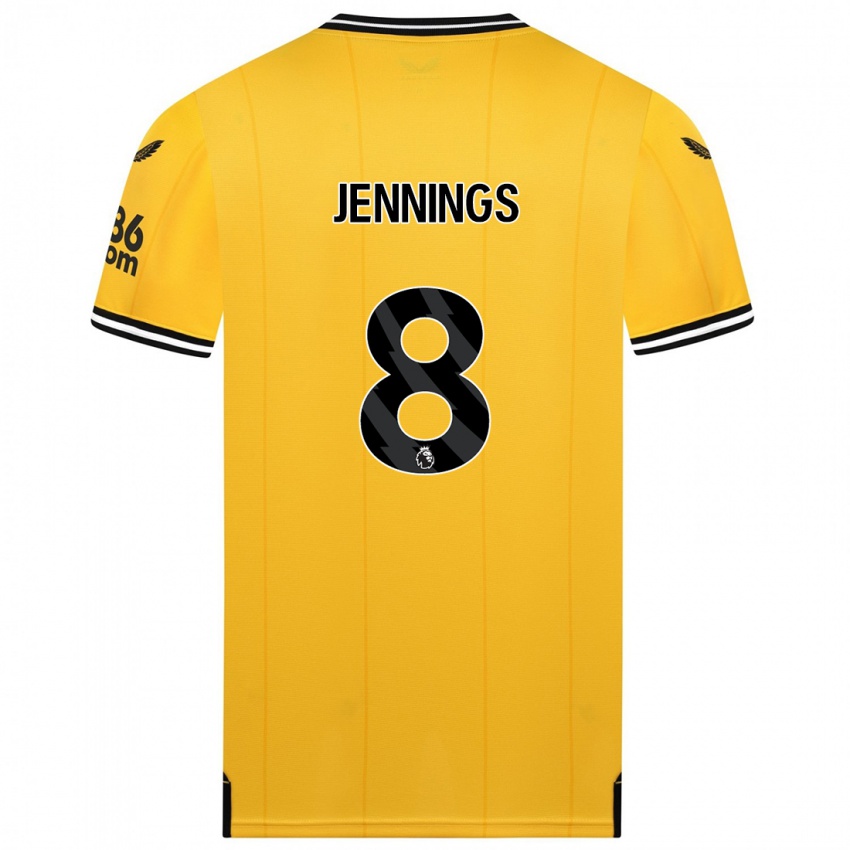 Niño Camiseta Shannie Jennings #8 Amarillo 1ª Equipación 2023/24 La Camisa Chile