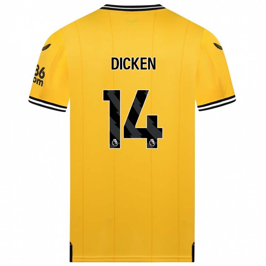 Niño Camiseta Amy Dicken #14 Amarillo 1ª Equipación 2023/24 La Camisa Chile