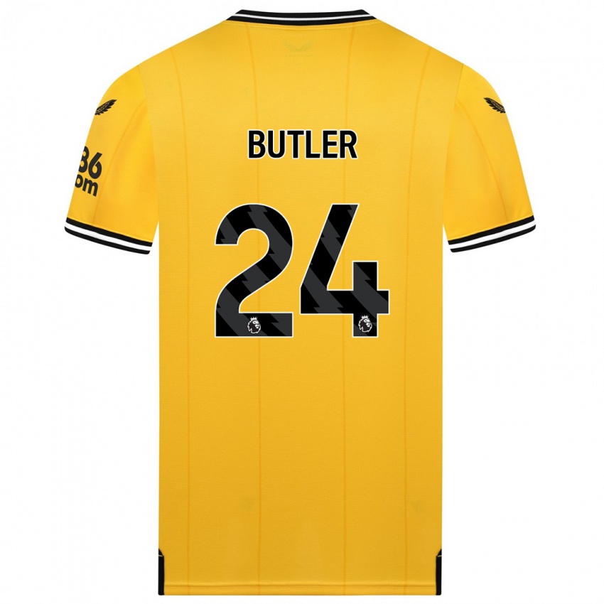 Niño Camiseta Elli Butler #24 Amarillo 1ª Equipación 2023/24 La Camisa Chile
