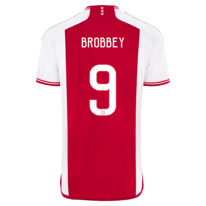 Niño Camiseta Brian Brobbey #9 Rojo Blanco 1ª Equipación 2023/24 La Camisa Chile