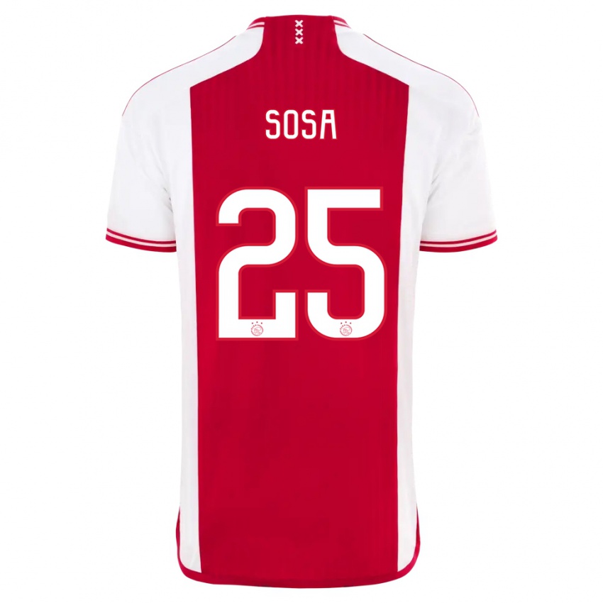Niño Camiseta Borna Sosa #25 Rojo Blanco 1ª Equipación 2023/24 La Camisa Chile