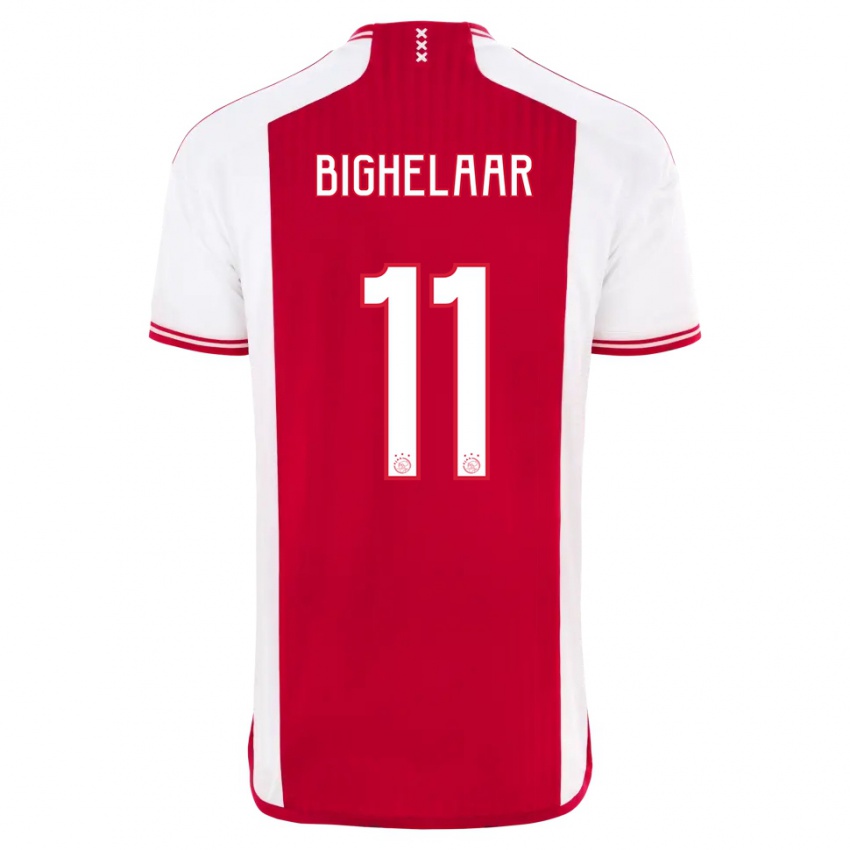 Niño Camiseta Marjolijn Van Den Bighelaar #11 Rojo Blanco 1ª Equipación 2023/24 La Camisa Chile