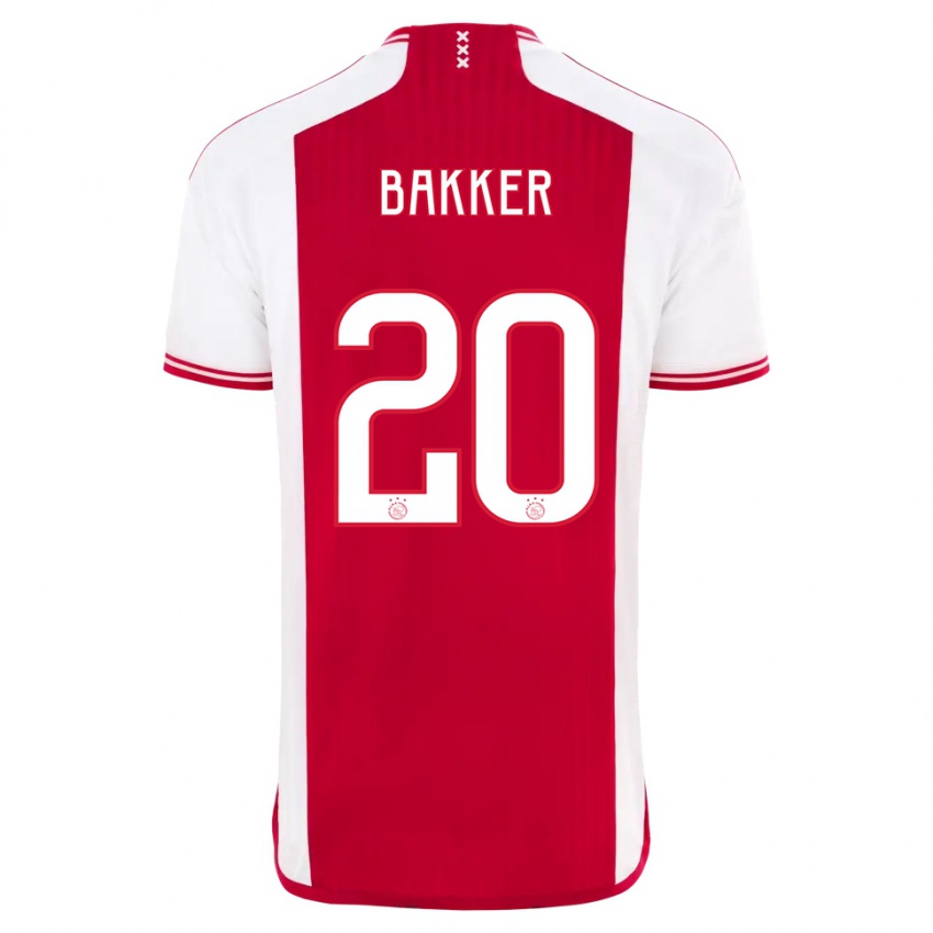 Niño Camiseta Eshly Bakker #20 Rojo Blanco 1ª Equipación 2023/24 La Camisa Chile