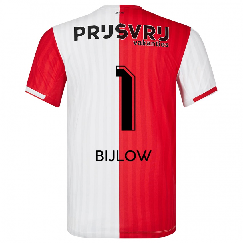 Niño Camiseta Justin Bijlow #1 Rojo Blanco 1ª Equipación 2023/24 La Camisa Chile