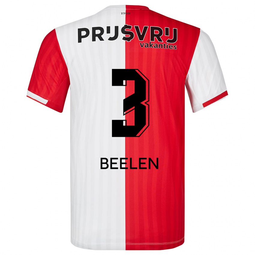 Niño Camiseta Thomas Beelen #3 Rojo Blanco 1ª Equipación 2023/24 La Camisa Chile