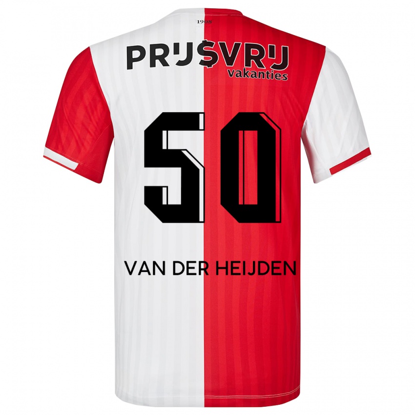 Niño Camiseta Delano Van Der Heijden #50 Rojo Blanco 1ª Equipación 2023/24 La Camisa Chile