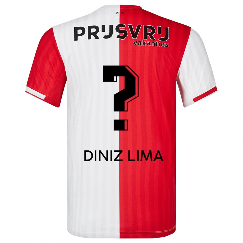 Niño Camiseta Lucas Diniz Lima #0 Rojo Blanco 1ª Equipación 2023/24 La Camisa Chile