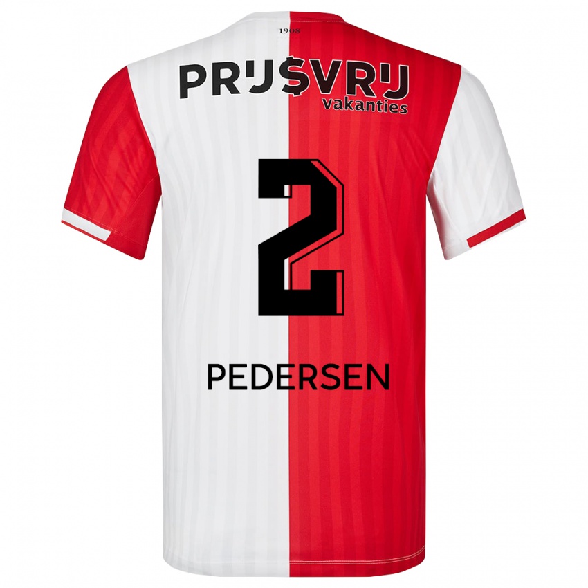 Niño Camiseta Marcus Pedersen #2 Rojo Blanco 1ª Equipación 2023/24 La Camisa Chile