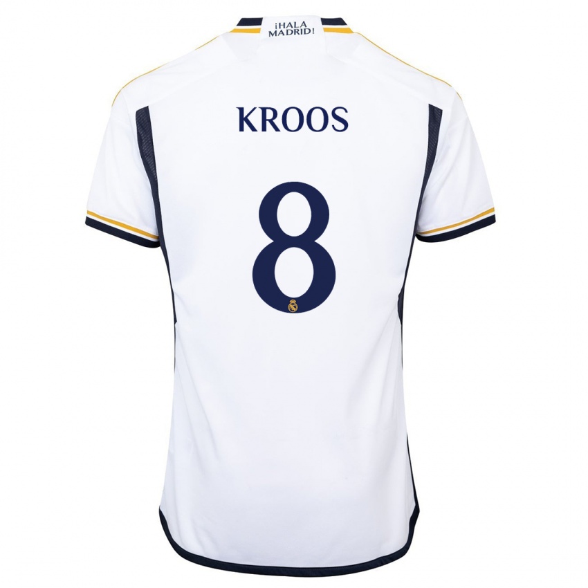 Niño Camiseta Toni Kroos #8 Blanco 1ª Equipación 2023/24 La Camisa Chile