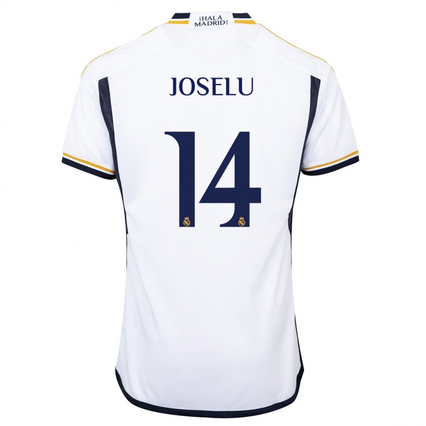 Niño Camiseta Joselu #14 Blanco 1ª Equipación 2023/24 La Camisa Chile