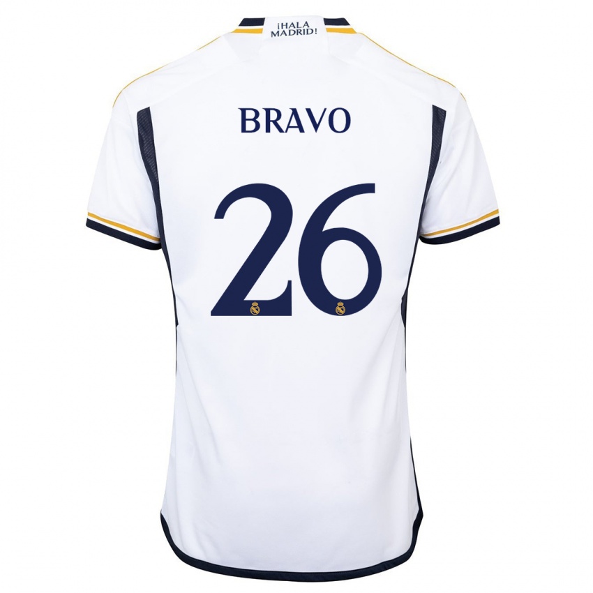 Niño Camiseta Iker Bravo #26 Blanco 1ª Equipación 2023/24 La Camisa Chile