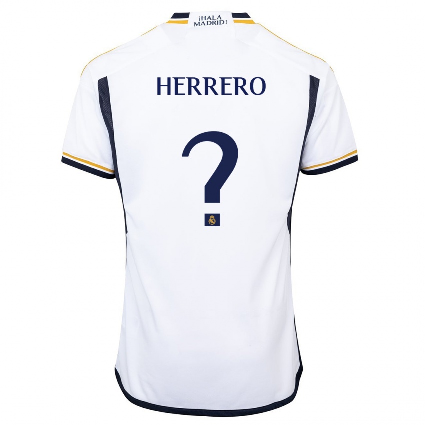 Niño Camiseta Enrique Herrero #0 Blanco 1ª Equipación 2023/24 La Camisa Chile