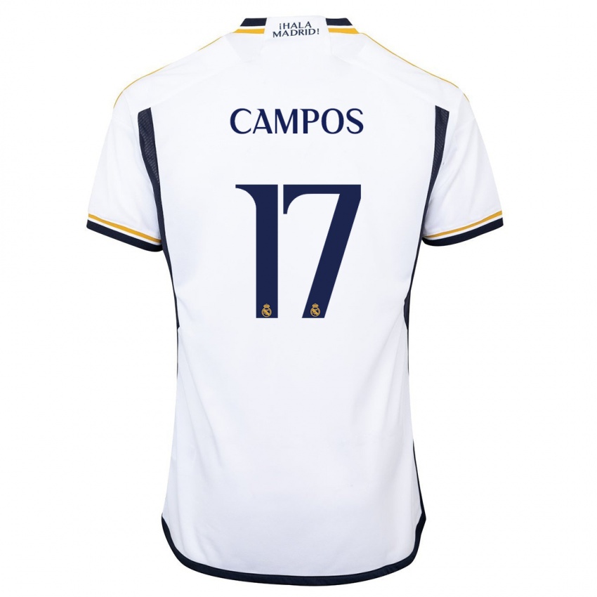 Niño Camiseta Andrés Campos #17 Blanco 1ª Equipación 2023/24 La Camisa Chile