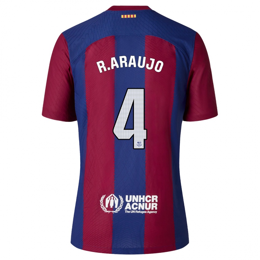 Niño Camiseta Ronald Araújo #4 Rojo Azul 1ª Equipación 2023/24 La Camisa Chile