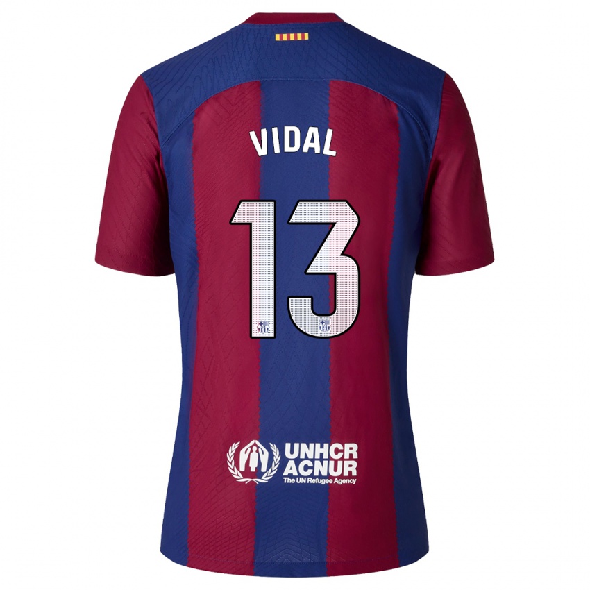 Niño Camiseta Marc Vidal #13 Rojo Azul 1ª Equipación 2023/24 La Camisa Chile