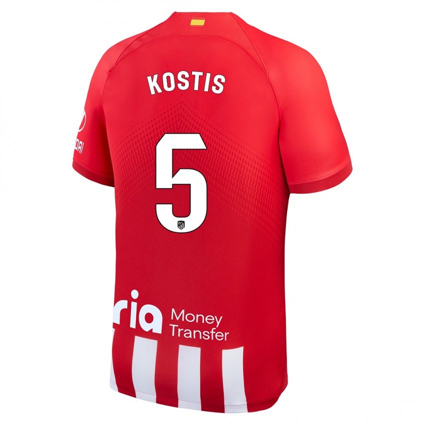 Niño Camiseta Ilias Kostis #5 Rojo Blanco 1ª Equipación 2023/24 La Camisa Chile