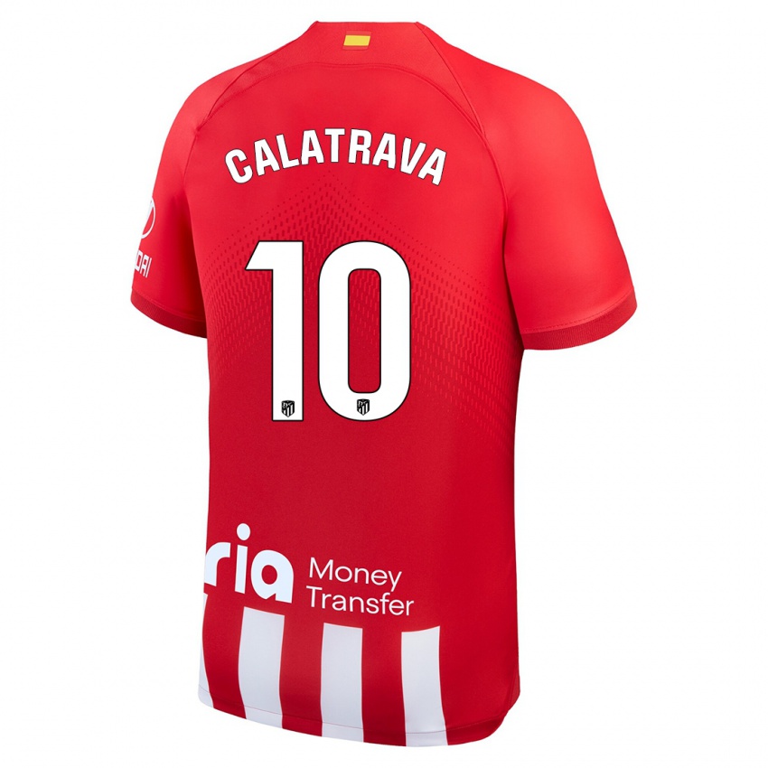 Niño Camiseta Álex Calatrava #10 Rojo Blanco 1ª Equipación 2023/24 La Camisa Chile