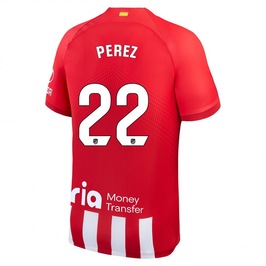 Niño Camiseta Pablo Pérez #22 Rojo Blanco 1ª Equipación 2023/24 La Camisa Chile