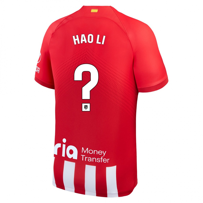 Niño Camiseta Hao Li #0 Rojo Blanco 1ª Equipación 2023/24 La Camisa Chile
