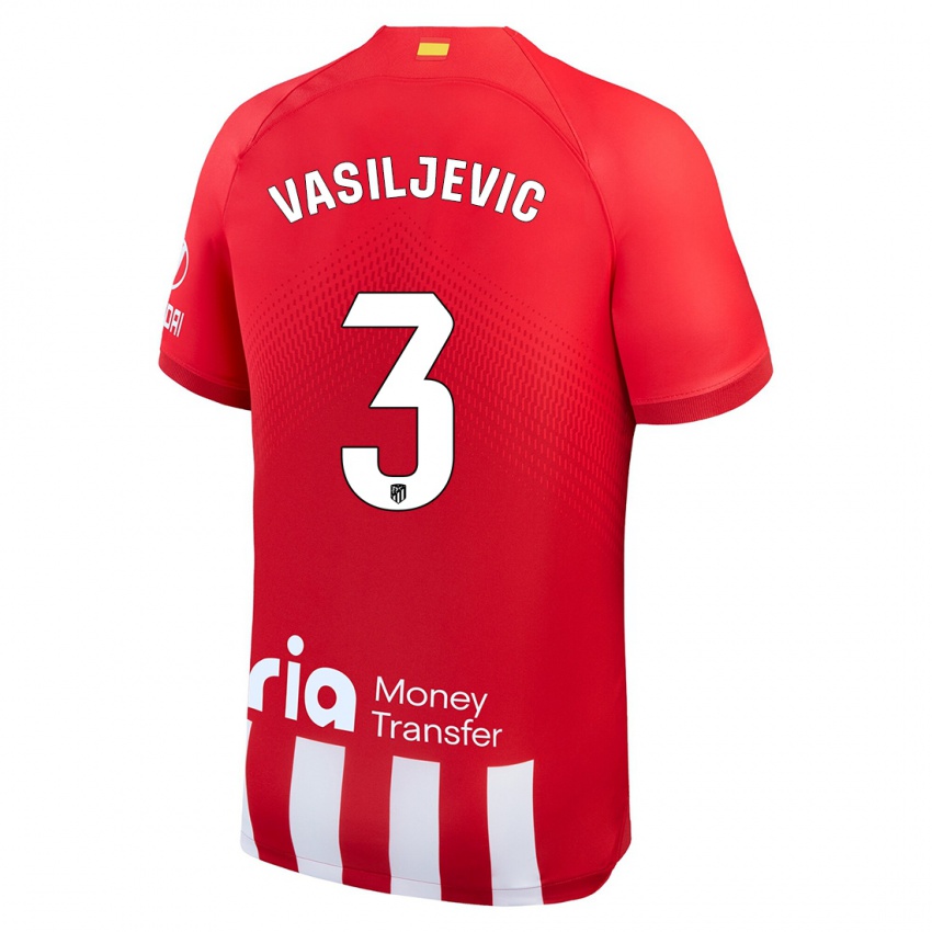 Niño Camiseta Ivan Vasiljevic #3 Rojo Blanco 1ª Equipación 2023/24 La Camisa Chile