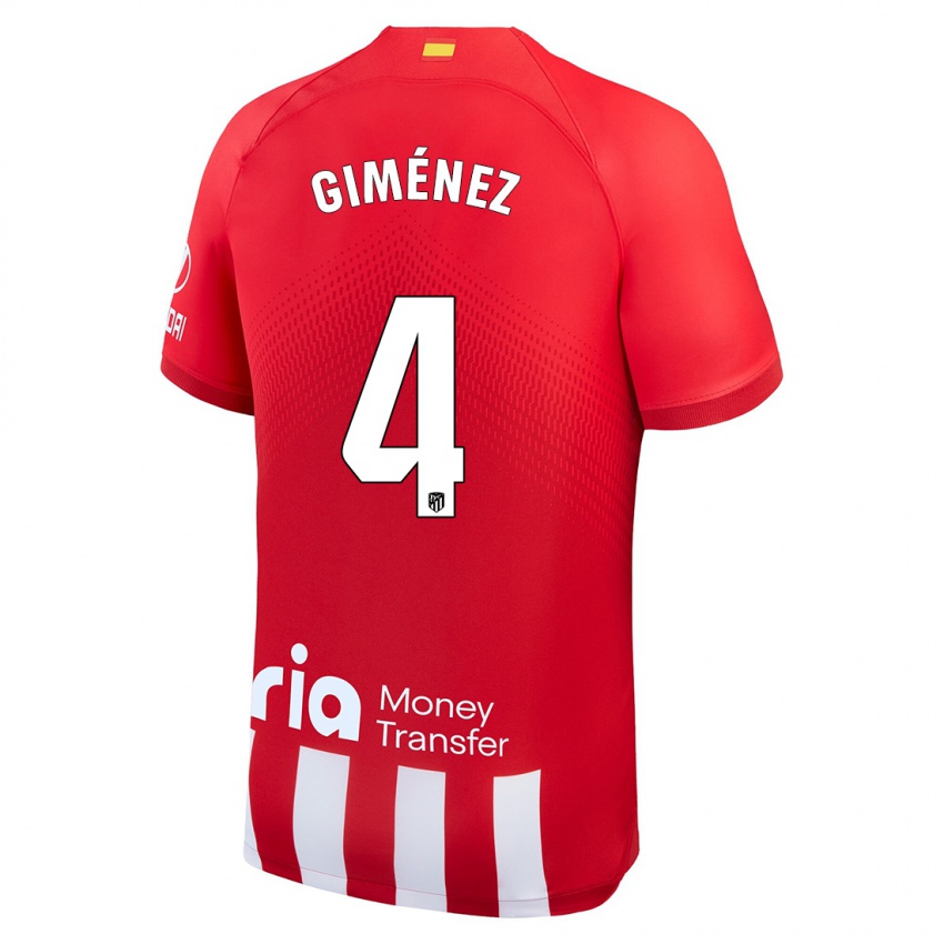 Niño Camiseta Félix Giménez #4 Rojo Blanco 1ª Equipación 2023/24 La Camisa Chile