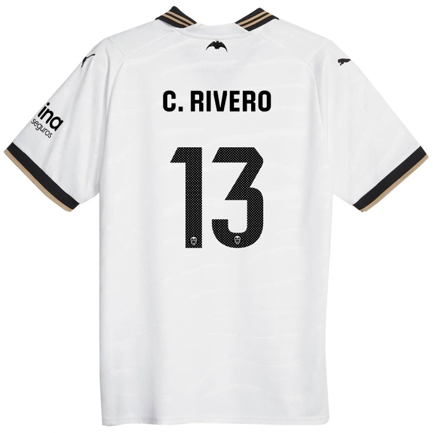 Niño Camiseta Cristian Rivero #13 Blanco 1ª Equipación 2023/24 La Camisa Chile