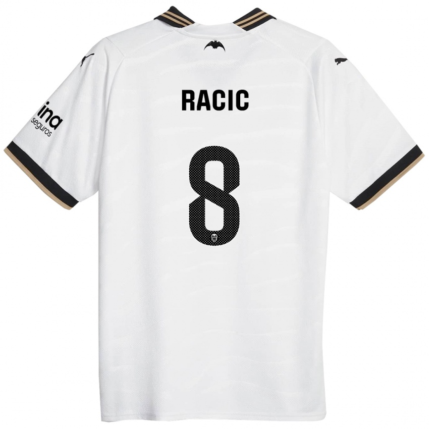 Niño Camiseta Uros Racic #8 Blanco 1ª Equipación 2023/24 La Camisa Chile