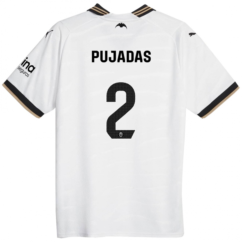 Niño Camiseta Berta Pujadas #2 Blanco 1ª Equipación 2023/24 La Camisa Chile