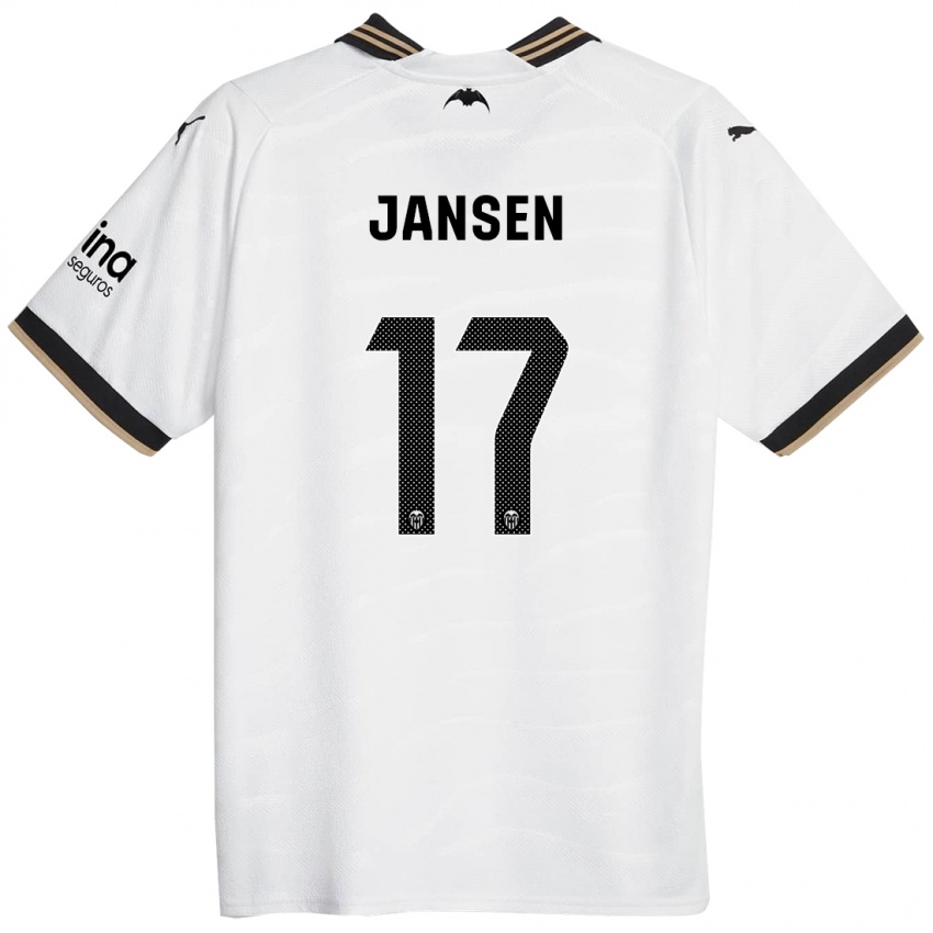 Niño Camiseta Ellen Jansen #17 Blanco 1ª Equipación 2023/24 La Camisa Chile