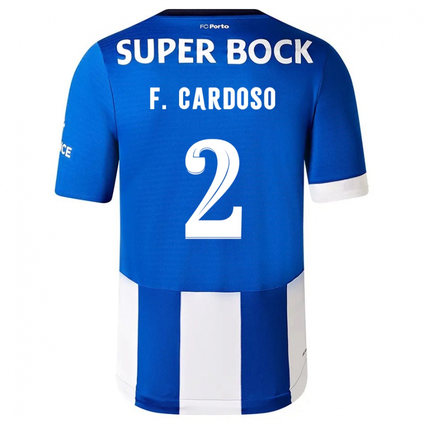 Niño Camiseta Fabio Cardoso #2 Azul Blanco 1ª Equipación 2023/24 La Camisa Chile