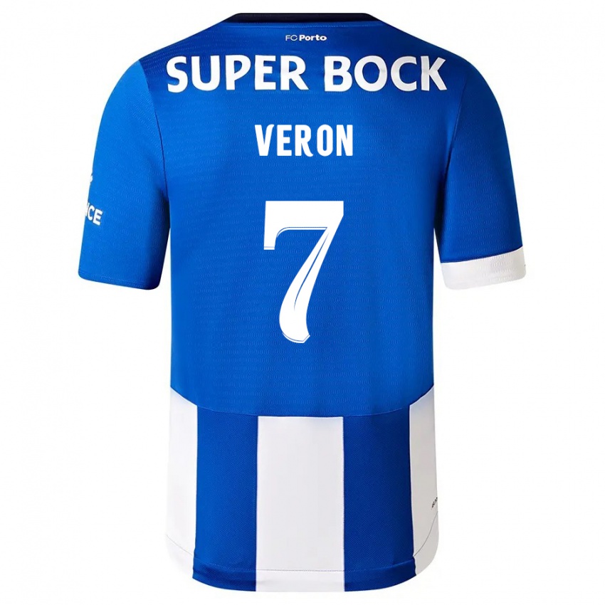 Niño Camiseta Gabriel Veron #7 Azul Blanco 1ª Equipación 2023/24 La Camisa Chile