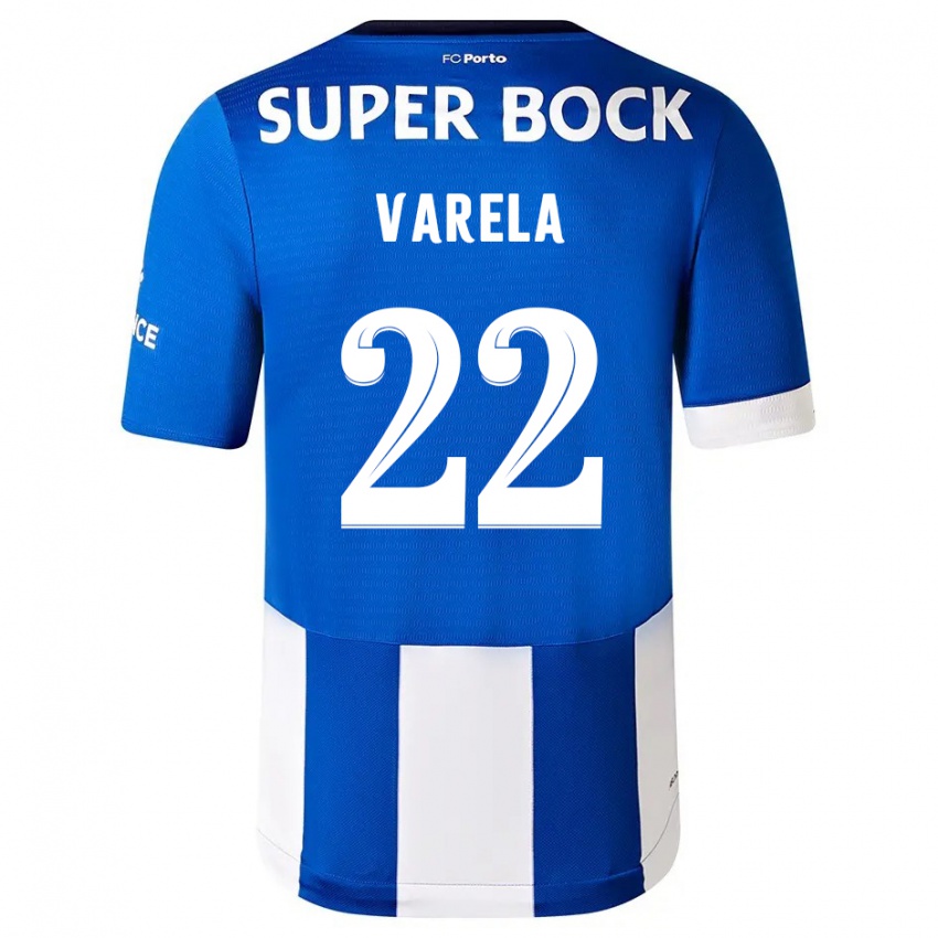 Niño Camiseta Alan Varela #22 Azul Blanco 1ª Equipación 2023/24 La Camisa Chile