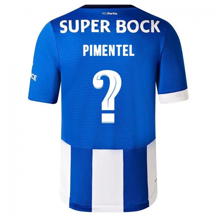 Niño Camiseta Eric Pimentel #0 Azul Blanco 1ª Equipación 2023/24 La Camisa Chile